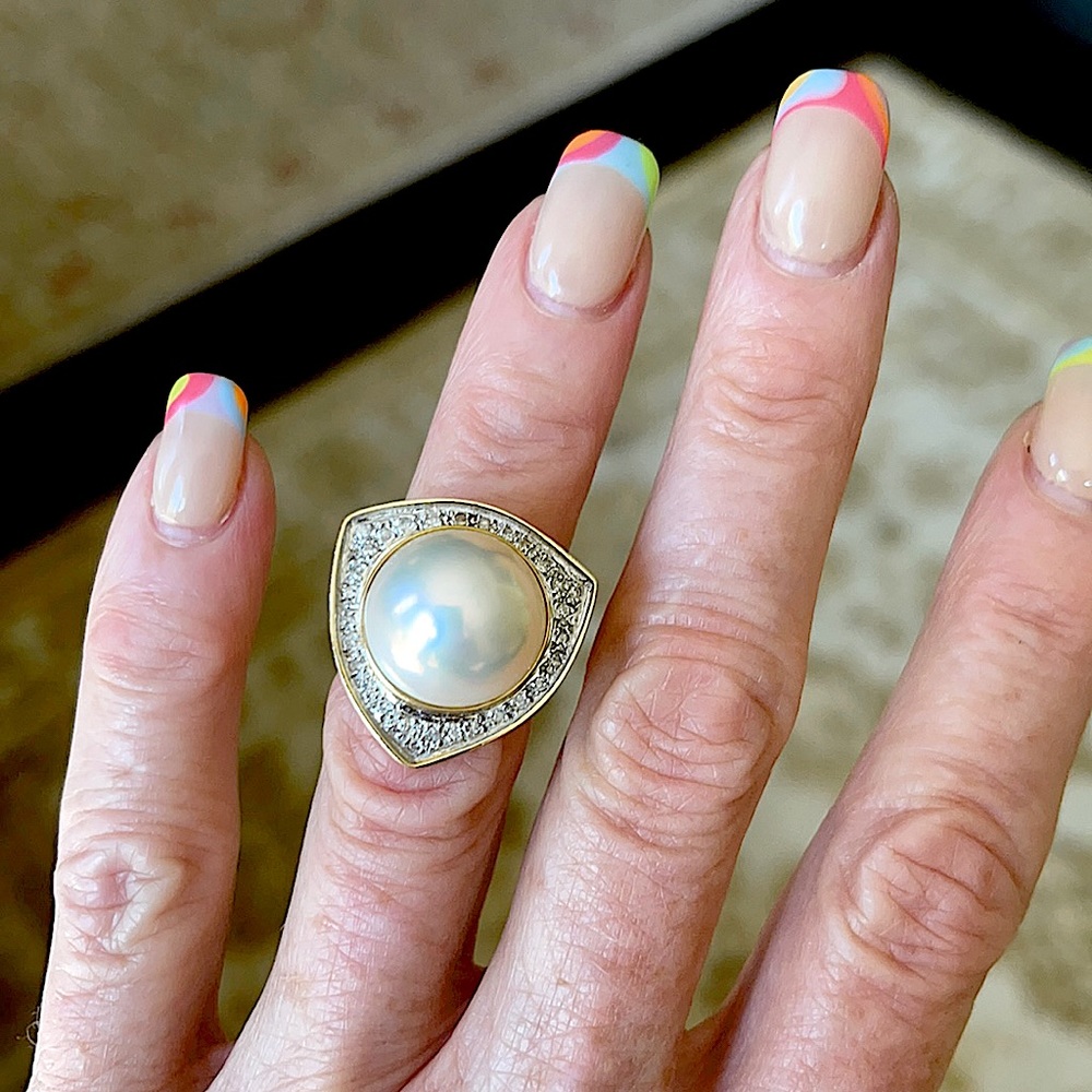 Pearl and Diamond Ring
